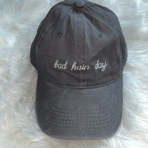 NWOT Bad Hair Day Baseball Hat Gray Acid Washed
